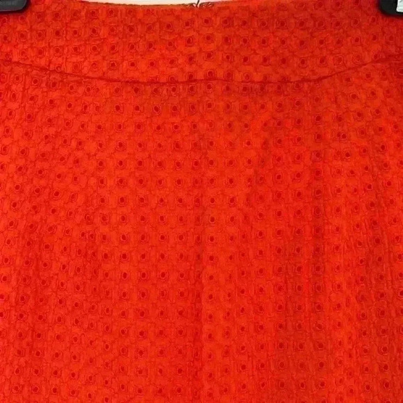 Coldwater Creek Beautiful Orange Eyelet Weave Pattern Skirt, Size 4 - Picture 1 of 7